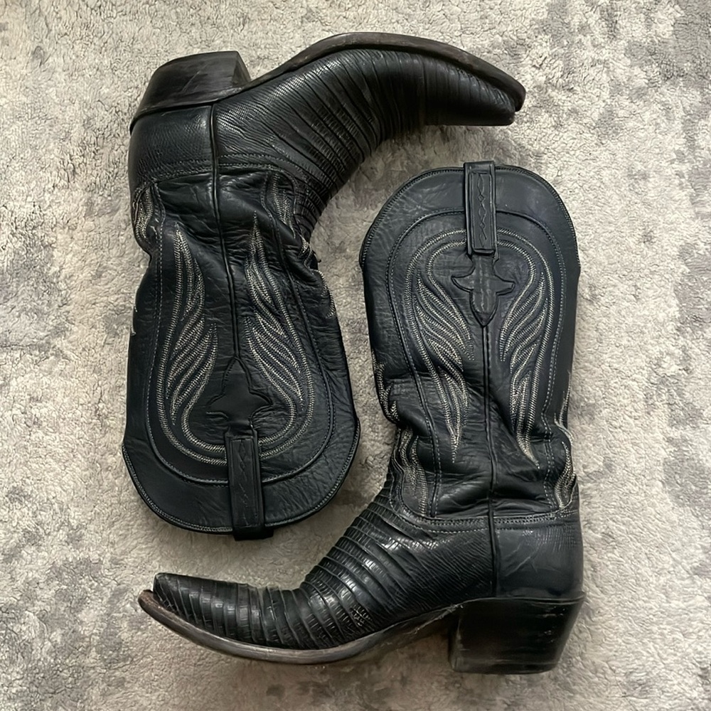 Women’s Black Lizard Lucchese Handmade Boots